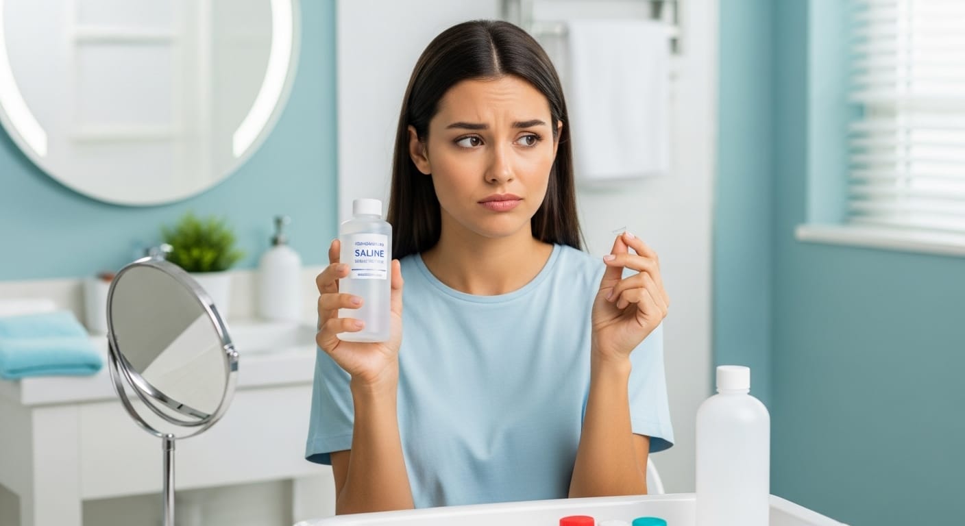 Motivos para não lavar lente de contato com soro fisiológico